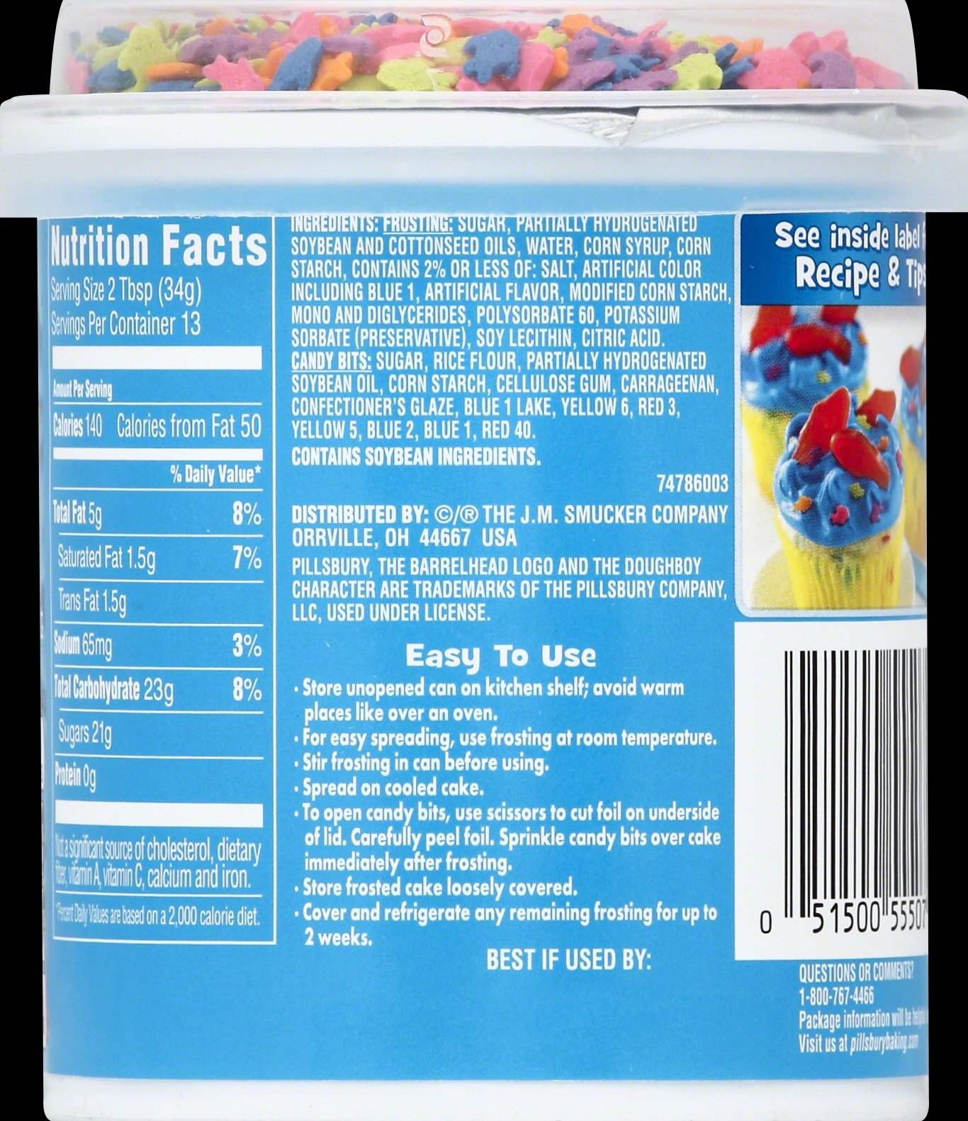 Pillsbury Funfetti Aqua Blue Vanilla Frosting, 15.6-Ounce - Walmart.com