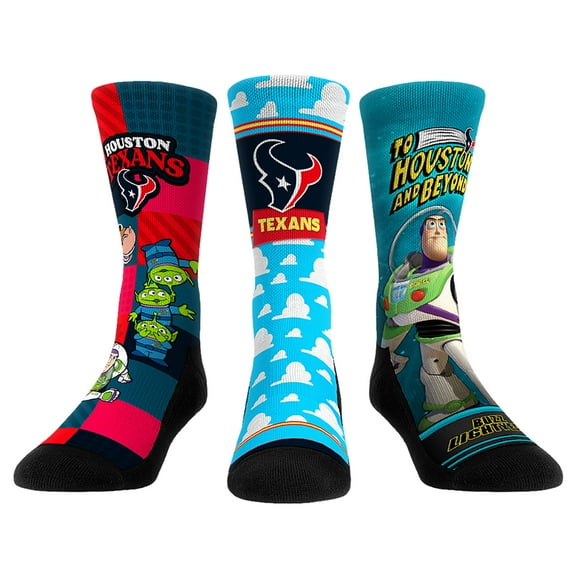Unisex Rock Em Socks Houston Texans Toy Story 3-Pack Crew Socks