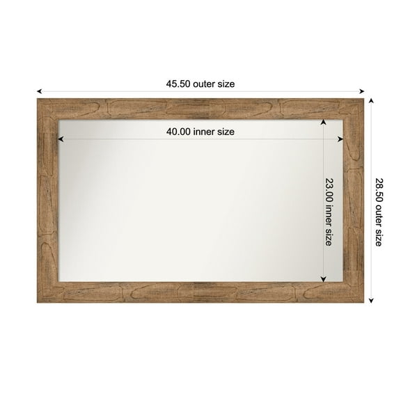Amanti Art Custom Wall and Bathroom Mirror (28.5 x 45.5 in.), Owl Brown Frame