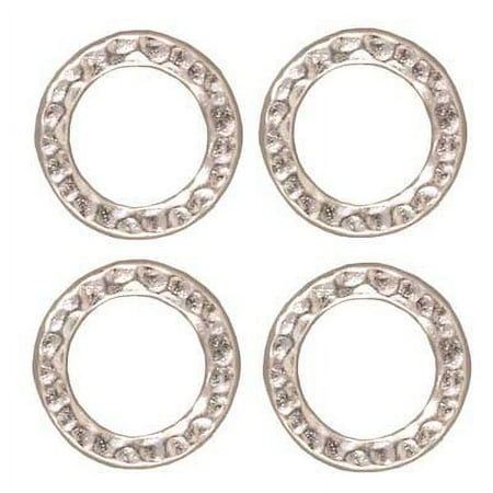 Real Rhodium Plated Pewter Round 13mm Connector Link Ring (4)