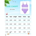thumbnail image 2 of Usaibhir Girls Swimsuit Two Piece High Waist Athletic Piping Girls Bathing Suit Cute Fashion Classic Bikinis Set Kids Swim Suits 9-15T, 2 of 8