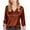 Brown, variant on Girls 3/4 Sleeve Silk Satin Tops V Neck Dressy Blouses Spring Summer Loose Shirts Party Casual Outfits