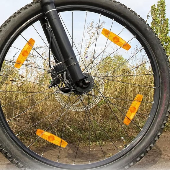 BESTYASH 12Pcs Mountain Bike Spoke Reflectors Orange Easy Install Reflective Cycling Accessories