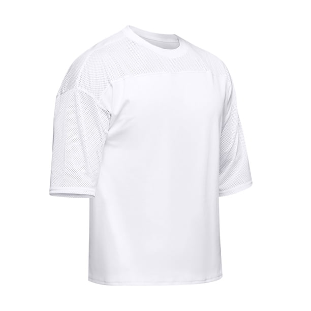 Blusa de Manga Corta Casual Color Sólido Cuello Malla Respirable de Manga Corta de Cuello Redondo Blusa, 95% Algodón 5% Poliéster