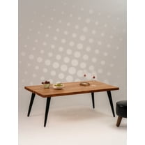 Handmade Eco-Friendly Vintage Acacia Wood & Iron Natural Black Rectangle Table 50"x26"x18" for Office, Living Room, Guest Room, Cafeteria, etc.