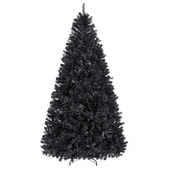 7.5ft Artificial Black Christmas Tree with Foldable Stand,Xmas Tree for Holiday Decoration, Black