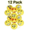 12-Emoji Party Balloons Balls 10 Inches Supplied With Nozzle To Inflate To Desired Size Assorted Emojis, For Kids Boys And Girls, Toy, Party Supplies, Birthday, Gifts, Decorations And More - By Kidsco