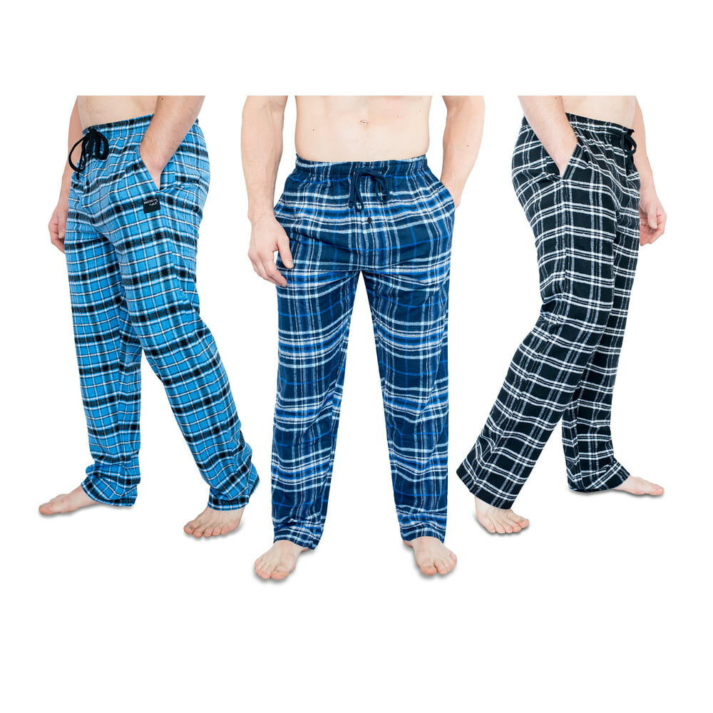 BROOKLYN + JAX - 3 Pack Mens Ultra Soft Bottoms, Flannel Pajama (PJs ...
