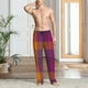 thumbnail image 2 of Fotbe Purple Yellow Buffalo Plaid Pantalones de Pijama para Hombre, Pantalones de Dormir, Pantalones de Casa con Cintura Ajustable y Bolsillos-Small, 2 of 6