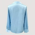 thumbnail image 4 of Wowcloth Women's Casual Satin Blouse, Fashion Solid Color Long Sleeve V-Neck for Daily Wear and Office, 4 of 7
