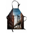 thumbnail image 1 of New York Apron Manhattan Bridge Seen from Narrow Alley Island Borough Globally Influential Town NYC, Unisex Kitchen Bib Apron with Adjustable Neck for Cooking Baking Gardening, Blue Red, by Ambesonne, 1 of 3