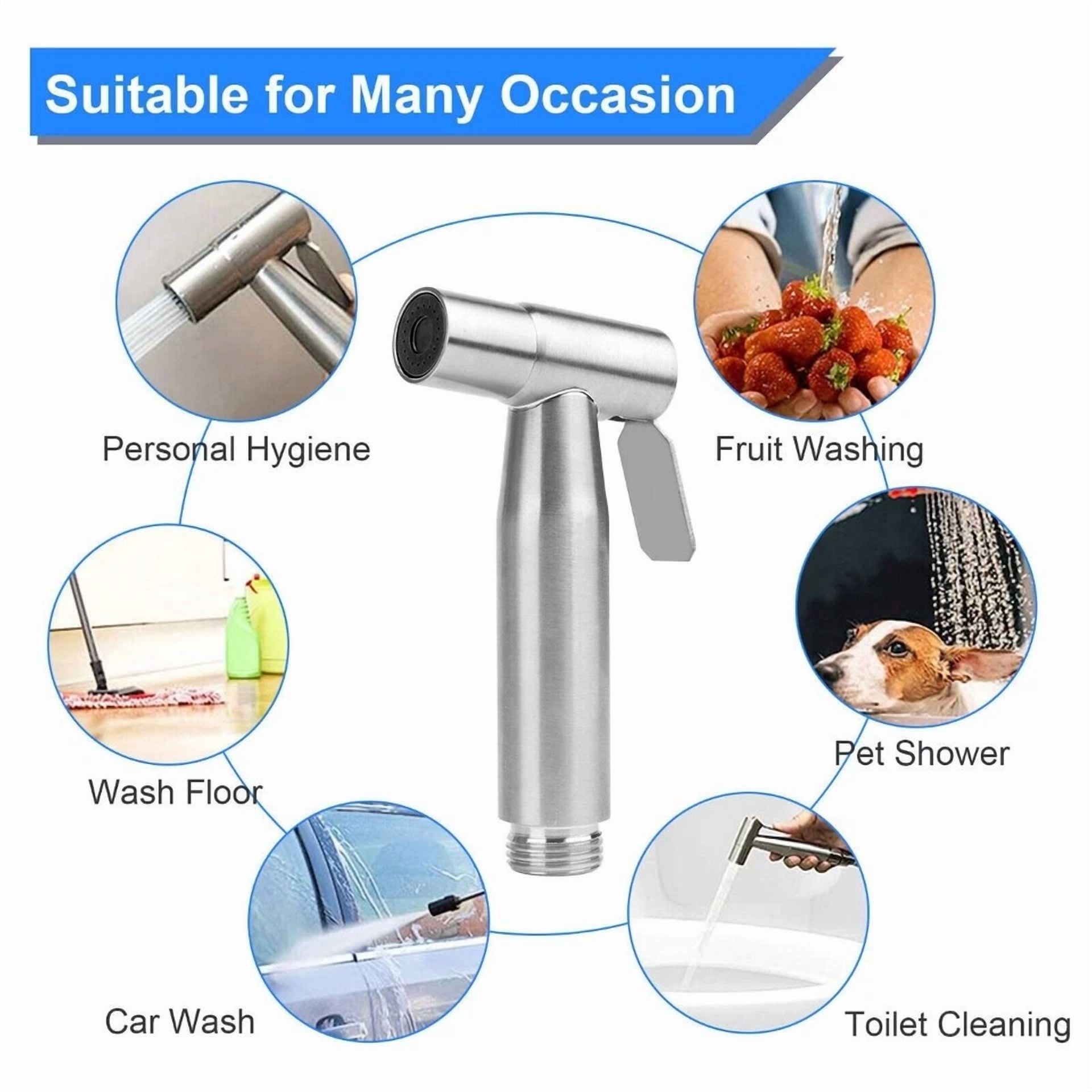 Hand Held Stainless Steel Bidet Sprayer For Personal Hygiene & Cleaning