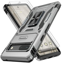 LeYi for Google Pixel 7A Case with 2 Pack Screen Protector, 360° Magnetic Ring Holder Kickst, Grey