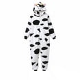 thumbnail image 5 of Onesie Pajamas Animal Cow Themed Plush Halloween One Piece Family Matching Pjs (White M), 5 of 8