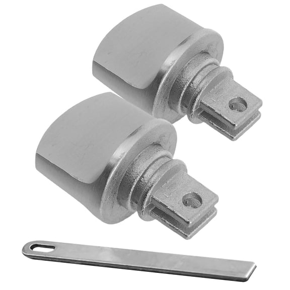 COMPUKAS Plated Silver Interior Door Lock Knobs Stainless Steel Home Security Anti-Theft Doorknob 2Pcs