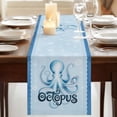 thumbnail image 3 of Table Runners 108 Inches Long Dress Scarves, Navy Blue Octopus Farmhouse Coffee/Dining/Kitchen Table Runner for Living Room, Coastal Bubbles Ocean Waves 13x108 Inch, 3 of 9