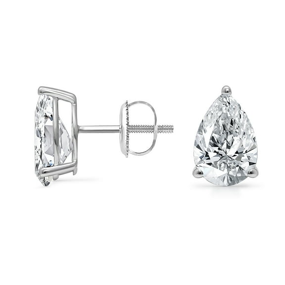 14KT 3CTTW Lab Grown Diamond PEAR Stud Earrings