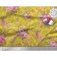 thumbnail image 2 of Soimoi Rayon Fabric Stripe,Leaves & Rose Floral Fabric Prints by Yard 56 Inch Wide, 2 of 3