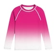 thumbnail image 3 of QIUOMBBP Crewneck Sun Protection Rashguards for Kids Long Sleeve Lightweight Swim Shirts Slim Fit Summer Tops Hot Pink 11Years, 3 of 10