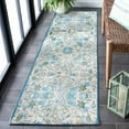 thumbnail image 2 of SAFAVIEH Barbados Corwin Floral Indoor/Outdoor Runner Rug, Ivory/Light Blue, 2'8" x 10'5", 2 of 10