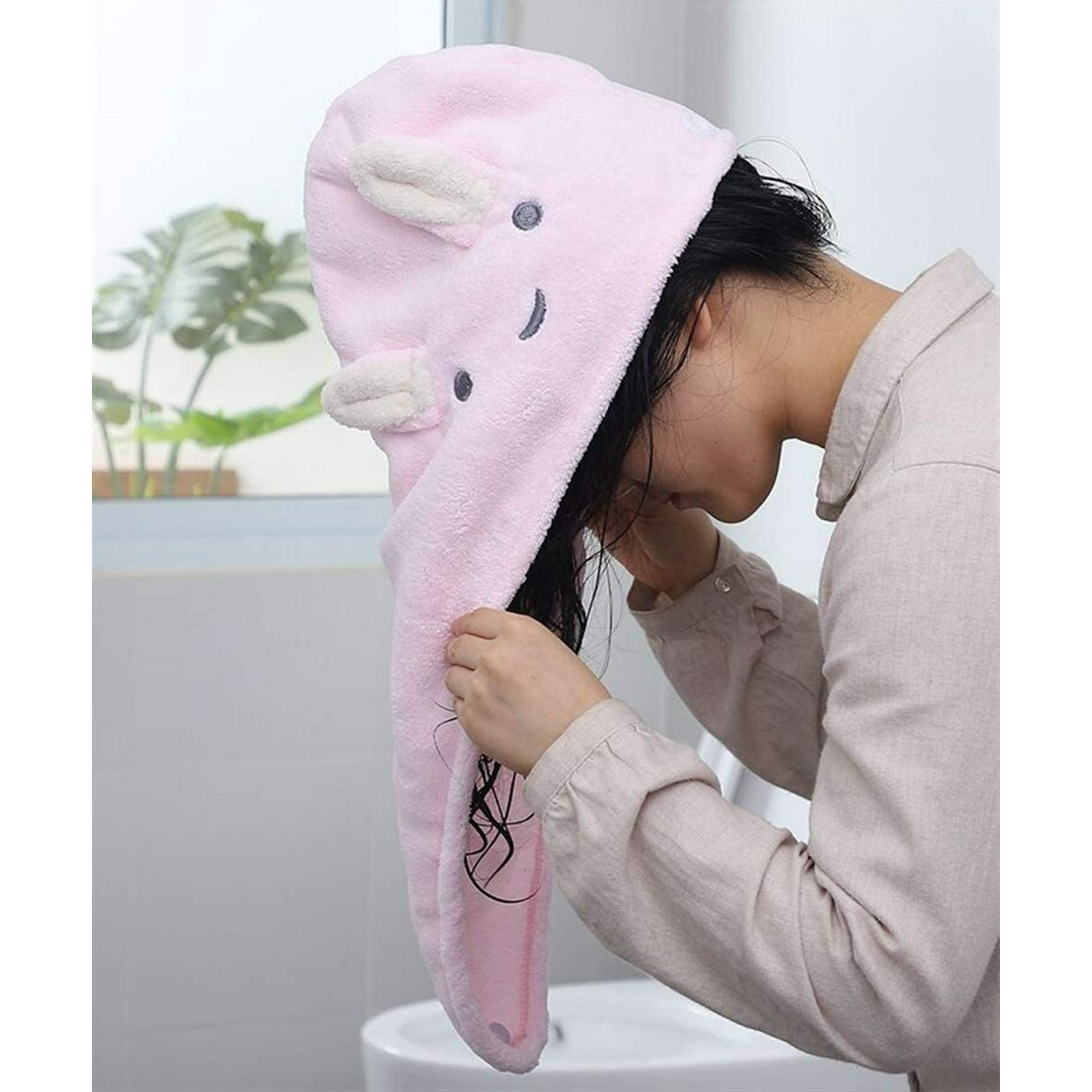 Microfiber Hair Towels Super Absorbent Hair Drying Towel Turban For Women And Girls Quick Magic Hair Dry Hat Hair Towel Wrap Bathing Wrapped Cap 2 Packs Pink Khakis Walmart