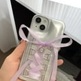 thumbnail image 2 of for iPhone Case,Luxury ElectroPlated Bow with Crystal Diamend Rhinestone Glitter Love Heart Shockproof Phone Case (Pink,iPhone 13 Pro Max), 2 of 6