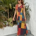 thumbnail image 6 of Modern Art Colorful Squares Dress Summer Street Style Bohemia Long Dresses Female Sleeveless Printed Maxi Dress, 6 of 9