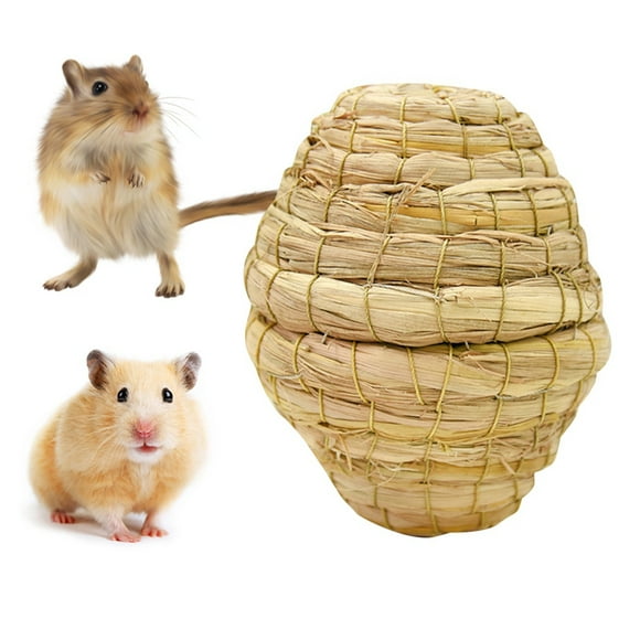 Balle de jeu pour hamster Balle de jeu de lapin résistante aux morsures Balle d'herbe de hamster avec cloche