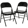 thumbnail image 2 of Emma + Oliver 2 Pack Triple Braced & Double Hinged Black Metal Folding Chair, 2 of 10