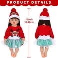 thumbnail image 3 of AmaMary 22 inch Reborn Doll Christmas Outfit, Red Reindeer Sweater Green Skirt and Hat Holiday Gift Set, 3 of 5