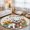 Beige, variant on Round Rugs 4Ft, Thanksgiving Round Area Rug Washable Indoor Throw Carpet, Fall Dog Pumpkin Sunflowers Maple Leaves Soft Non Slip Circle Rug for Kitchen Nursery Room Home Decor Aesthetic