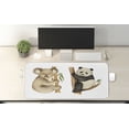 thumbnail image 2 of Panda Computer Mouse Pad, Koala and Panda Sitting on Trees Wild Life Tropics Habitat Woodland Illustration, Rectangle Non-Slip Rubber Mousepad X-Large, 35" x 15", Beige Black, by Ambesonne, 2 of 2