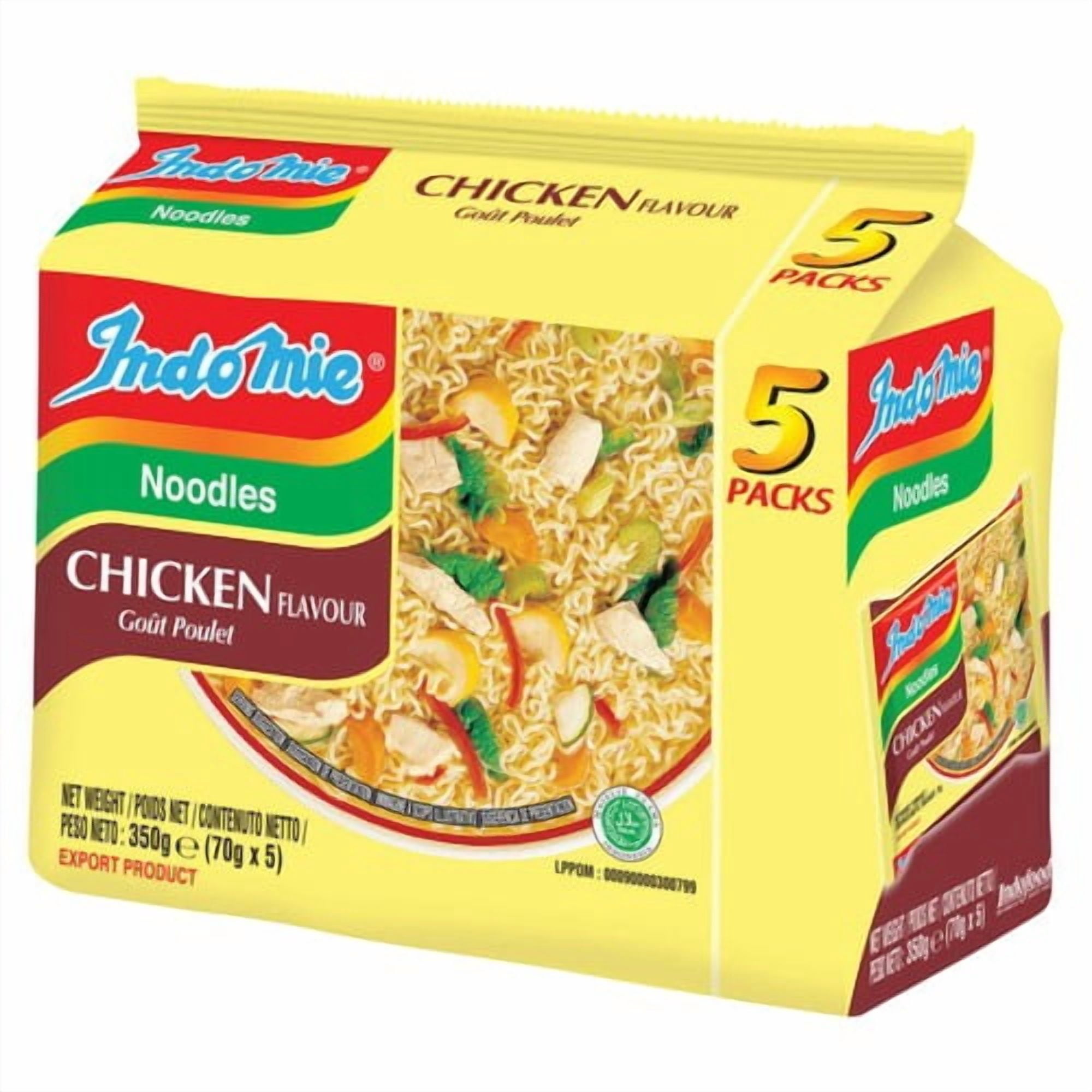 Indomie KAD Chicken Flavour Instant Noodles Multipack 5 x 70g, British Import (Pack of 2)