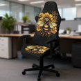thumbnail image 5 of HELLHERO Bee Sunflower Black Gaming Chair Covers with Armrest Covers for Office Home, Soft Easy to Install Spandex Computer Chair Slipcovers, 5 of 10