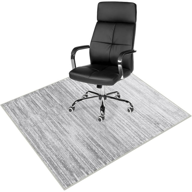Anidaroel Ombre Office Chair Mat for Hardwood Floor, 48"x60" Under Desk Rug for Rolling Chair, Computer Desk Chair Mat, Anti-Slip Backing Large Floor Protector Rug for Home Office, Grey