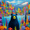 Black Bear Forest, variant on Vibrant Bear Forest Canvas Print Wall Art for Living Room Bedroom Dining Room Office Home Decor
