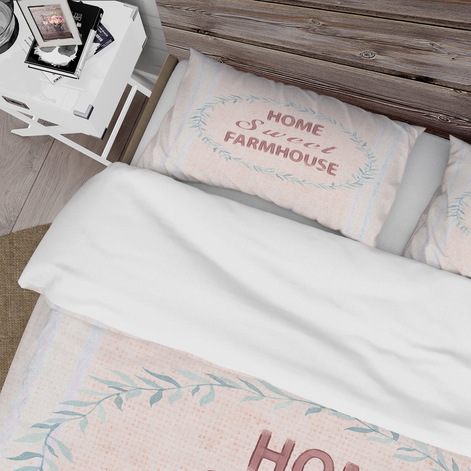 Designart 'Farmhouse Florals XIV' Farmhouse Duvet Cover Set