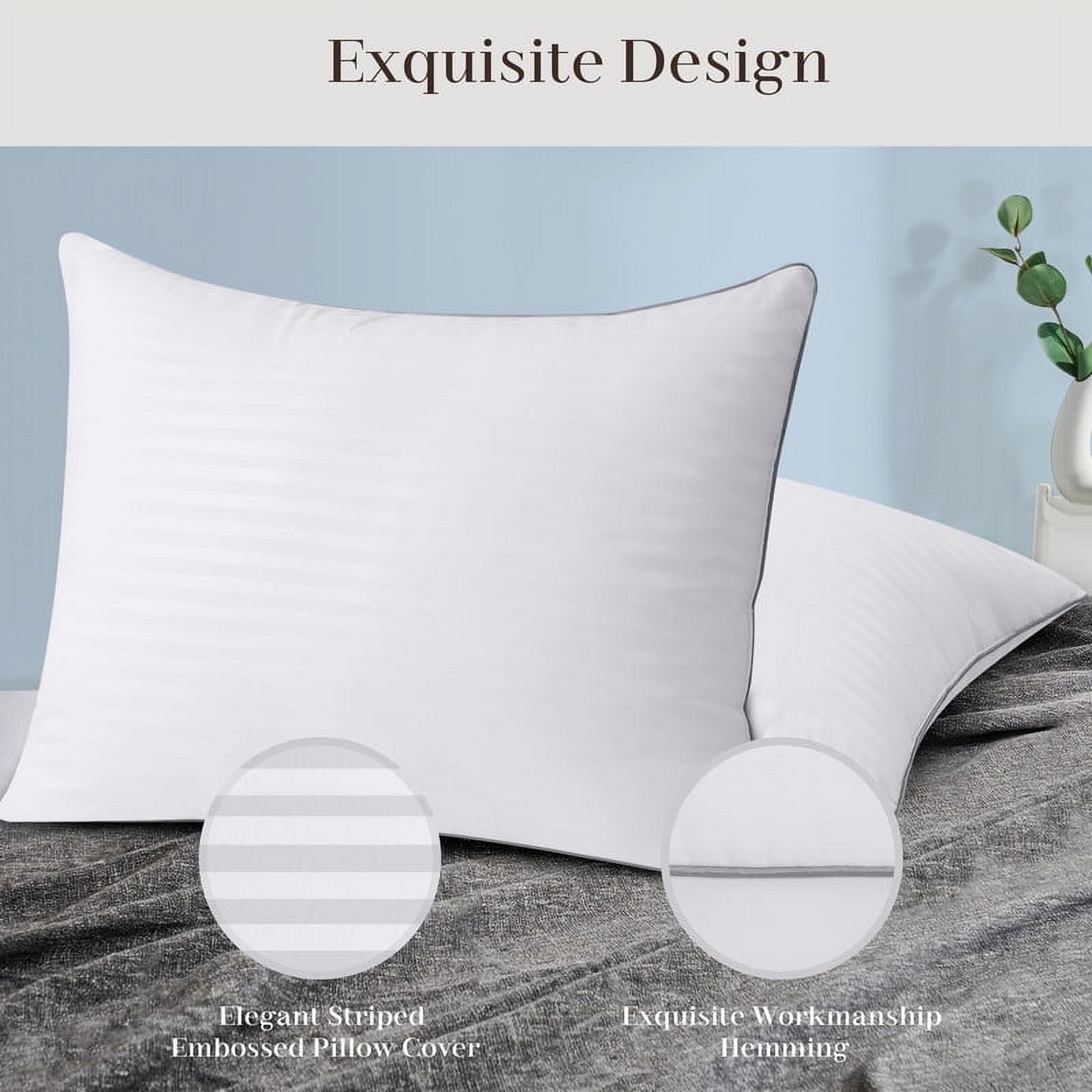 JUSTLET Standard Size Pillows Set of 2-Down Alternative Pillows for Side，Back，Stomach Sleepers，Breathable & Skin-Friendly，Machine Washable，20" x 26"