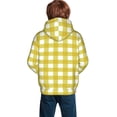 thumbnail image 2 of KLL Unisex Kids Boys Girls Hooded Pocket Pullover Hoodies-Yellow Checkboard, 2 of 6