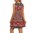 thumbnail image 4 of Tnhcen Women's Summer Sleeveless V - Neck Vintage Floral Print Dress with Pockets Stretchy Casual Loose Fit Pocket Dress S - 2XL Plus Size Daily Wear, 4 of 7