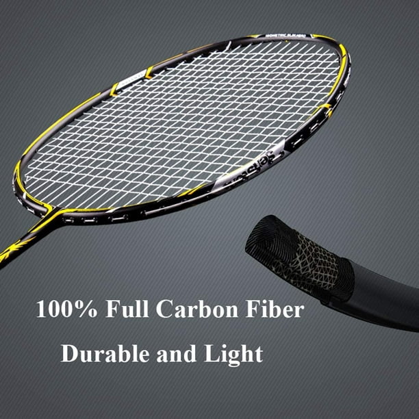 AIMTYD 100% ensemble de raquettes de badminton en fibre de carbone 2  raquettes de badminton en graphite avec housse de raquette et surgrips 