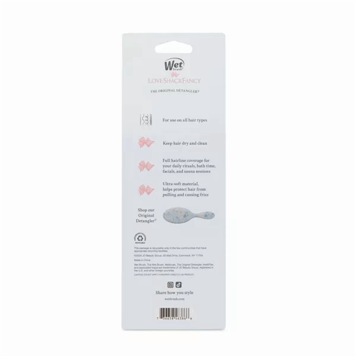 Wet Brush x LoveShackFancy Wash Cotton Headband - Everblooming Rosettes LoveShackFancy x Goody x Wet Brush Set English Ivy BLUE  main image 2