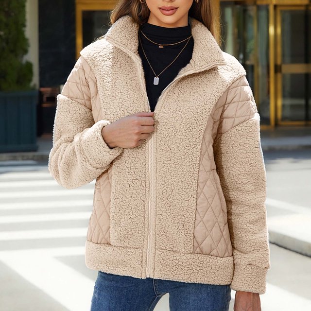 Sudadera informal de manga larga sin capucha y chaquetas para mujer, informal, lisa, de manga larga, con cremallera, cálida, abrigo para mujer