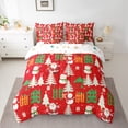 thumbnail image 2 of Feelyou Kawaii Santa Claus Twin Bedding Sets 7-Piece for Child, Red Christmas Snowman Bedding Comforter Set, Happy New Year Reversible Sheet Sets, Lightweight Room Decor, 2 of 7