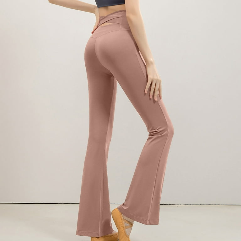 Ersazi Yoga Pants With Pockets For Women Women'S Fashion Straight Barrel  High Waist Hip Lift Slightly Ragged Loose Yoga Pants On Clearance Khaki  Yogalicious Leggings Xl 