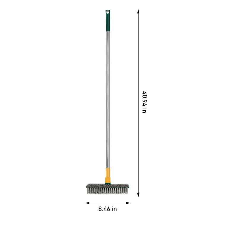 JikoIiving 2 In 1 Scalable Cleaning Floor Scrub Brush Floor Brush With  Handle Grout Brush Scrape V-Shape Stiff Bristle Cleaning Brush With  Squeegee