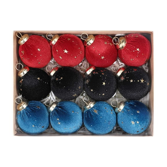 CuiLiyq 6 PCS Velvet Christmas Balls, Shatterproof Xmas Bulbs Decorations Set, for Xmas Decorative Hanging Ornaments Christmas Tree Decoration (2.36 Inch)