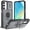 Gray, variant on for Samsung Galaxy A17 5G Case with Magnetic Wireless Charging, 360° Rotating Ring Stand Ultra Slim Hybrid Shockproof Protective Men Women Phone Case Sliding Camera Lens Cover, Orange