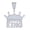 Sterling Silver, variant on Sterling Silver Yellow-tone Mens Cubic-Zirconia KING Crown Fashion Charm Pendant