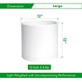 thumbnail image 2 of 12 Inch Plastic Planter Pots for Plant Pot with Drainage Hole and Seamless Saucers, White Color, 74-X-A-3, 2 of 7